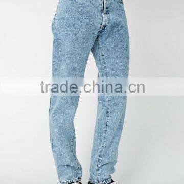 Men's Acid Wash Classic Denim Jeans photo-3