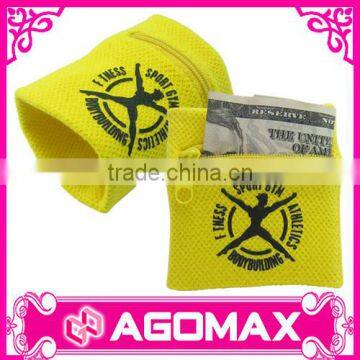 Hot Selling Promotional Gift Zipper Sports Wrist Sweat Bands