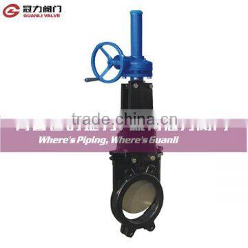 Bi-directional bevel gear knife gate valve