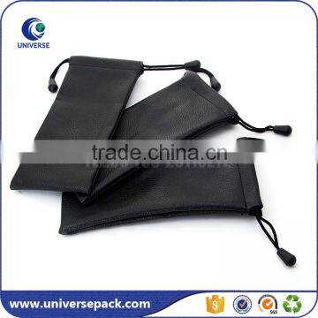 Blank drawstring black pu pouch bags