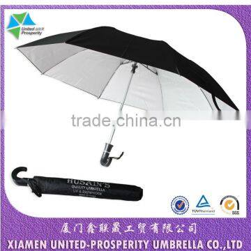 auto open 2-fold anti-UV curved handle wholesale umbrella