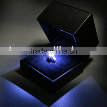 wholesale light ring box, black plastic jewelry box