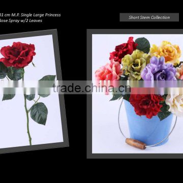 Artificial Flower Single Large Princess Rose Spray