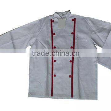 red piping chef coat,executive chef uniform