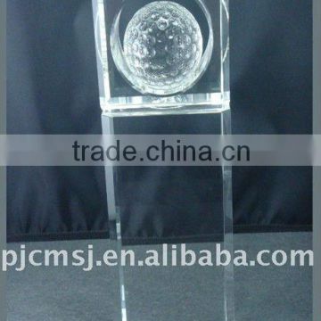 Modern Crystal Golf Trophy For Tournament Champion