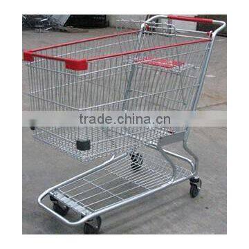 RH-SMD240 big size American Supermarke Trolley 240L 1070*595*1140mm 5''PU Wheel Unfolding grocery cart trolley