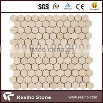 cream marfil hexagon mosaic tile