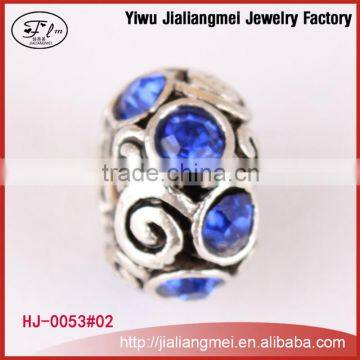 European Charms New Design Rhinestone Metal Beads Jewelry Findings Supplier Bracelet Charms
