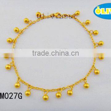 Olivia Jewelry Stainless Steel Balls Charms Gold Plated Anklet New Designs