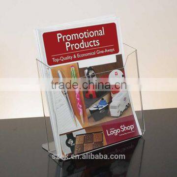 Promotional acrylic document storage box desktop brochure holder