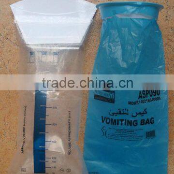 plastic sickness bag with standard size and volume