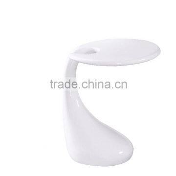 Modern High Gloss Fiberglass Side Table in White, Black and Red New photo-6