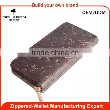 Rose Flower Pattern Best Cost-Effective Promotional Travel Wallet For Zipper Closure