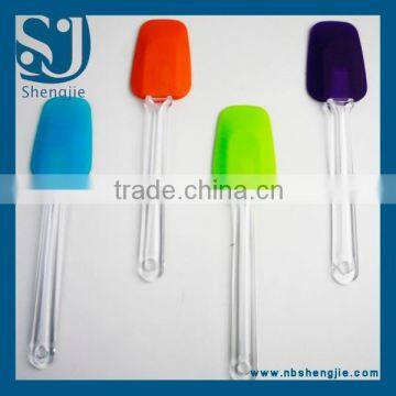 Trade Assurance Hot sell silicone spatula,silicone scraper,silicone pastry spatula with transparent handle