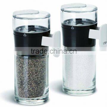 SINOGLASS trade assurance 100ml with measuring lid glass salt and pepper shaker