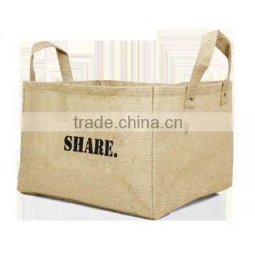 Large Waterproof Jute PE Coating Jute Bag, Cheap Food Sundries Jute Bag Basket