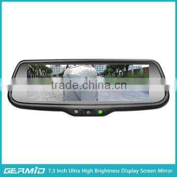 GERMID interior rear view mirror monitor 7.3 inch TFT-LCD screen with back up camera display