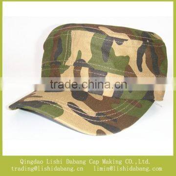 camouflage flat top cap camo cadet military cap