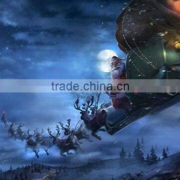 Christmas canvas poster of Santa Claus delivery