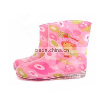 Beautiful girl rainboots for kids, cute pvc rain shoes, water proof shoes