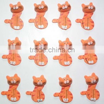 wooden fridge magnet cute cat sticker for home decoration