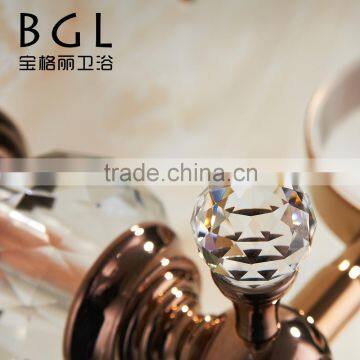 New Design Brass and Crystal Gold Finish Bathroom Accessory 6pcs per Set photo-6