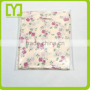 China plastic die cut bag clear shopping bags logo printing die cut bag with handle