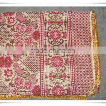 red white travel picnic golden thread blanket