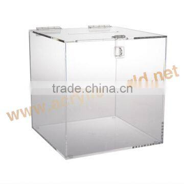 acrylic donation box with lock/ acrylic vote display box/ acrylic box with lock