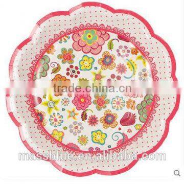 lacy shape flower picture paper plate