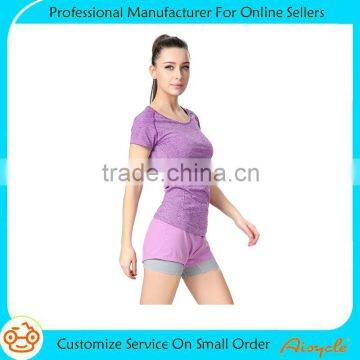 2016 New style custom fashion gym fitness t shirt for women