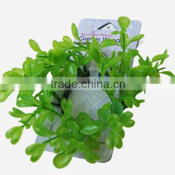 Artificial green plastic leaves for decoration