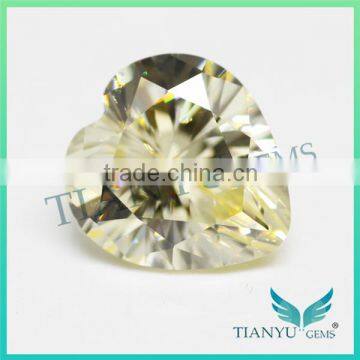 Hot Sale Products Synthetic Zircon Gemstone Heart Cut L-Yellow CZ Gems Stone