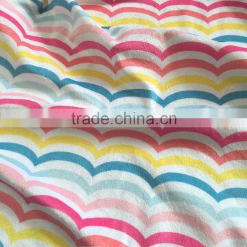 2016 Latest Ultra Soft Rainbow Wavy Design Printed Nursing Fabric PM16042201S