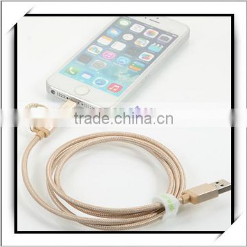 Quick Charging Knitted PVC Micro USB Data Cable USB Cable 1M Golden