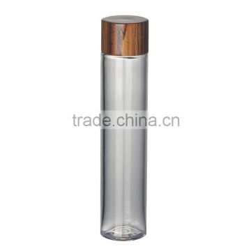 WY1823 2016 new collection plastic bottle, round plastic bottle with wooden cap,80ml bottle.