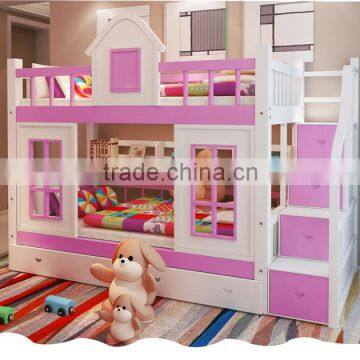 3 Tier Double Cheap Kids Bunk Beds Colorful Wooden Kids Bunk Bed