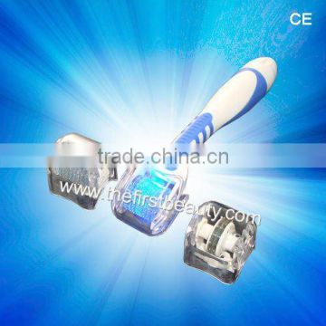 2011 portable Beauty roller/Microneedle roller/ MNS derma roller with Blue photon Led light for wrinkle,stretch mark removal