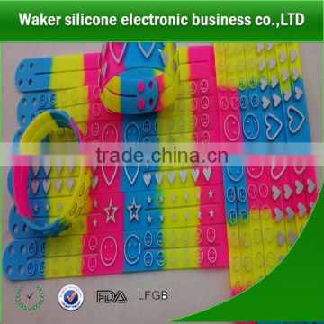 Rainbow color silicone wristband ,silicone bracelets