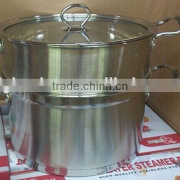 Stainless steel steam pot with double layer