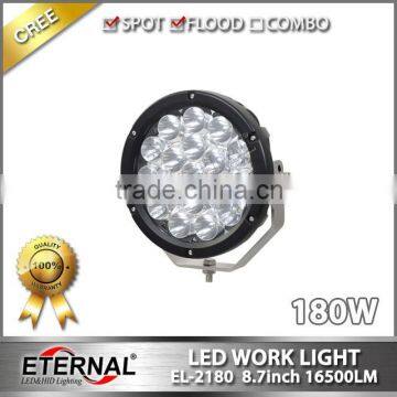 180W round 9" LED driving headlight super brightness led work light for offroad Jeep 4x4 racing heavy duty vehicles