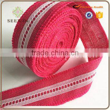 Burlap Raw Jmaterial Jute Ribbon With Customerized Lace Logo photo-2