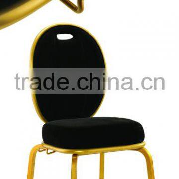 rounded flex back dining chairs with hook in aluminum for hotels restaurant QL-C029