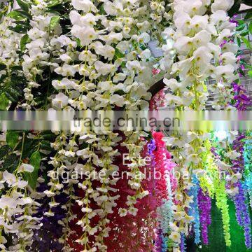 Atificial Tofu Pudding Flower Wisteria Hanging Vine for Wedding Decoration photo-4