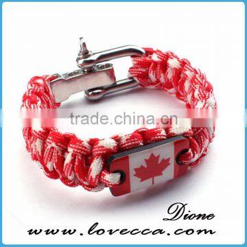 2016 Wholesale Custom Logo Dog Tag Paracord Braided Survival Bracelet With Adjustable Clasp photo-2