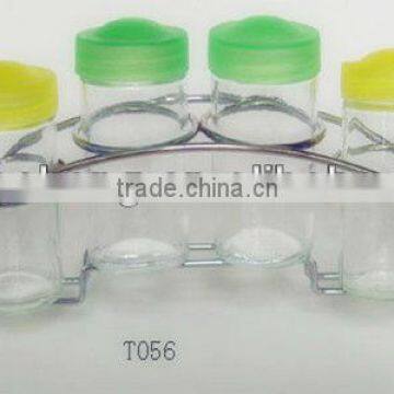 china clear cylinder 6 jars with spice rack glass canister sets