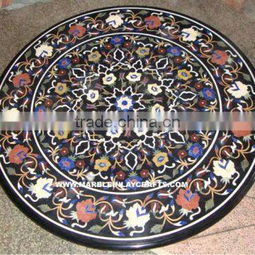 Pietra Dura Inlay Marble Stone Coffee Table Top Antique