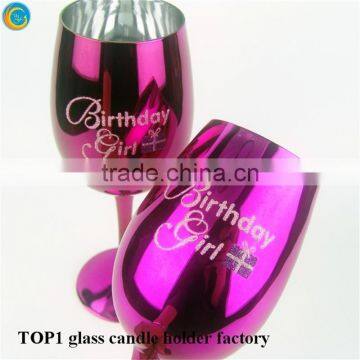 Candle Holder Handcrafted Votive Festive Glass Goblet Candle Stand photo-2