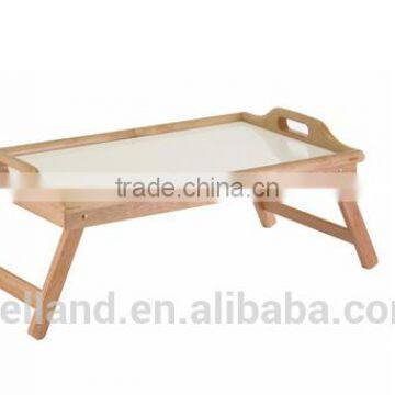 Wood Breakfast Bed Tray with Handle Foldable Legs