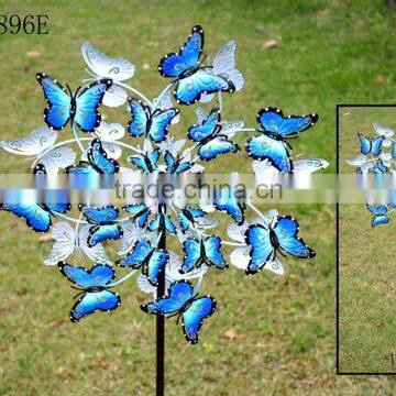 2017 New Design Metal Wind Spinner from Factory by Solar Power Garden Stake